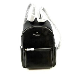 Kate Spade Leila Pebbled Leather Large Dome Backpack Black NEW